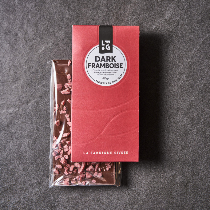 Dark raspberry chocolate bar