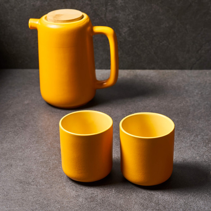 Set of two yellow mug OUTO - OGO LIVING