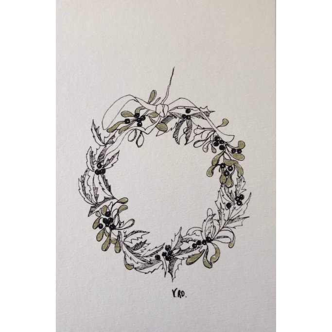 Cartes de Noël - Christmas Wreath